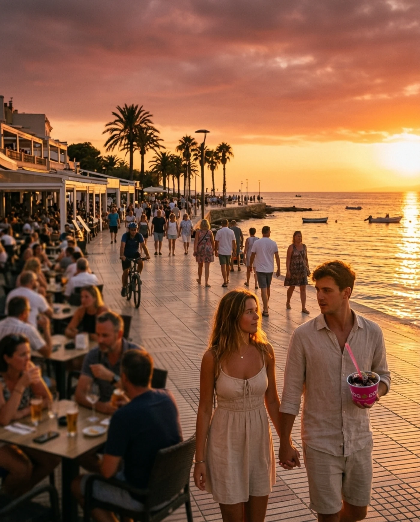 Yogur helado frente a la Puesta de Sol de Ibiza